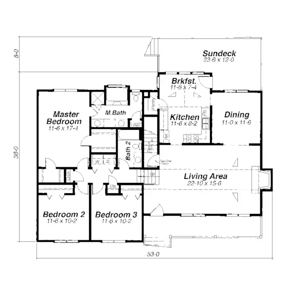 Traditional House Plan First Floor - Carol Split-Level Home 140D-0003 - Search House Plans and More