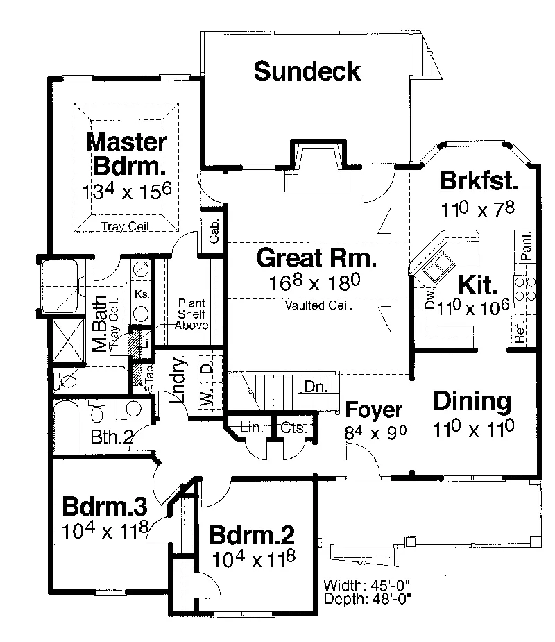 Craftsman House Plan First Floor - Gellert Country Ranch Home 140D-0004 - Search House Plans and More