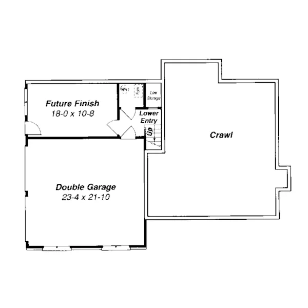 Traditional House Plan Lower Level Floor - Holston Traditional Home 140D-0005 - Search House Plans and More