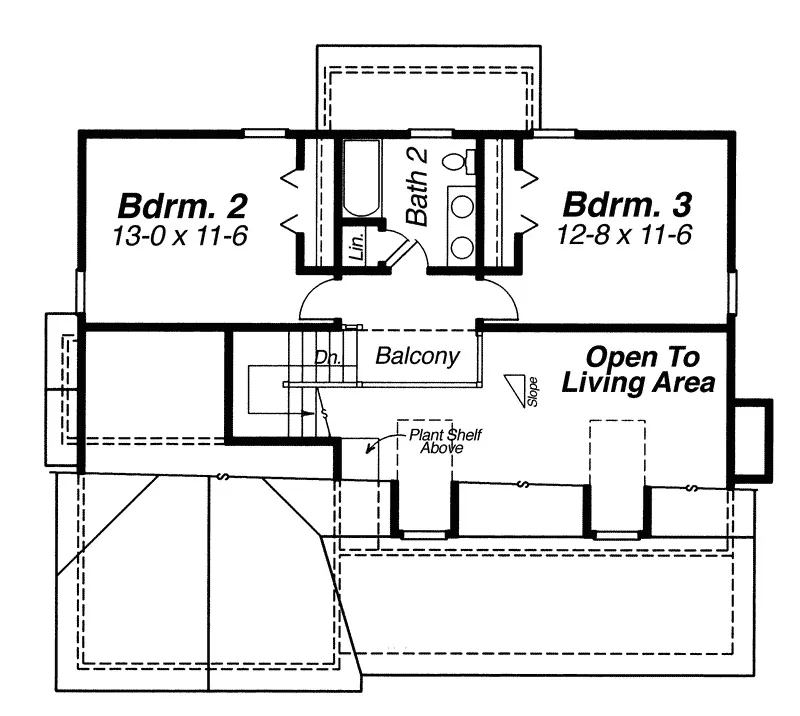 Country House Plan Second Floor - Milford Ranch Home 140D-0006 - Shop House Plans and More