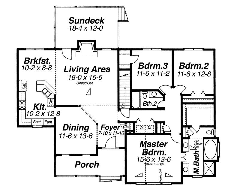 Country House Plan First Floor - Longspur Country Home 140D-0008 - Shop House Plans and More