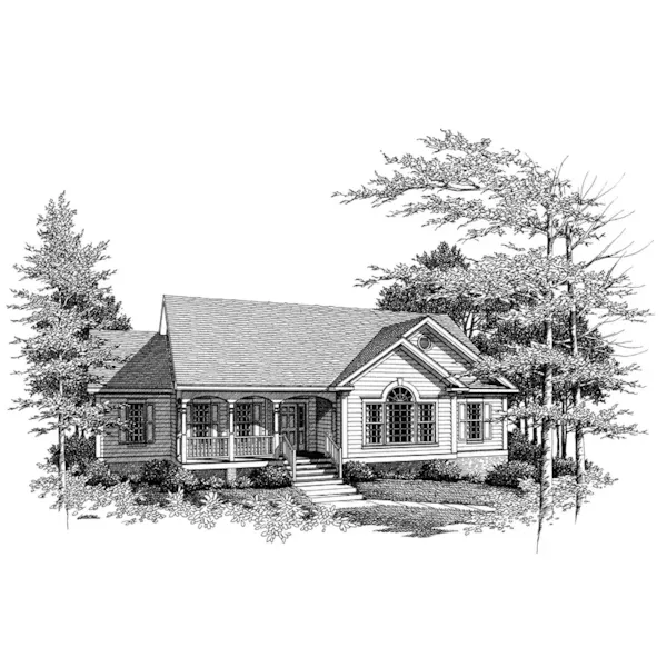 Traditional House Plan Front Photo 01 - Longspur Country Home 140D-0008 - Shop House Plans and More