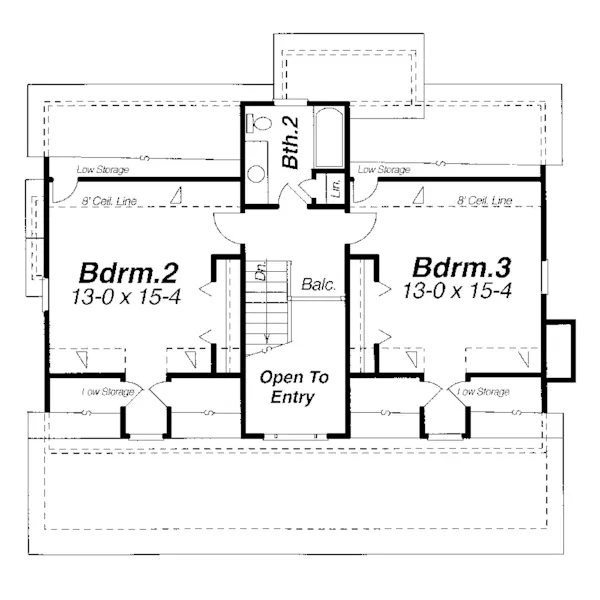 Cape Cod & New England House Plan Second Floor - Park Acres Country Home 140D-0009 - Shop House Plans and More