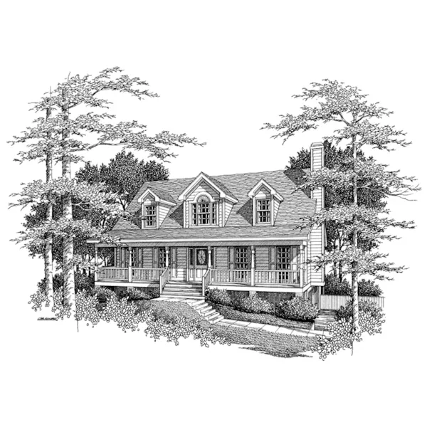 Cape Cod & New England House Plan Front of Home - Park Acres Country Home 140D-0009 - Shop House Plans and More