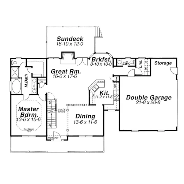 Cape Cod & New England House Plan First Floor - Shepherd Valley Country Home 140D-0010 - Shop House Plans and More