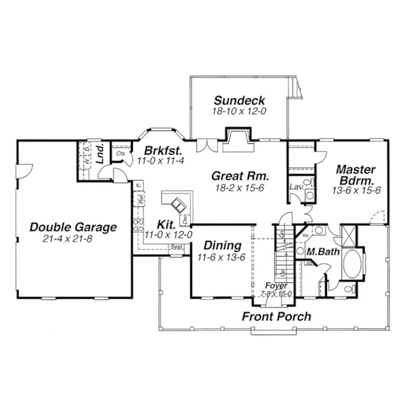 Country House Plan First Floor - Mario Hill Country Home 140D-0012 - Shop House Plans and More