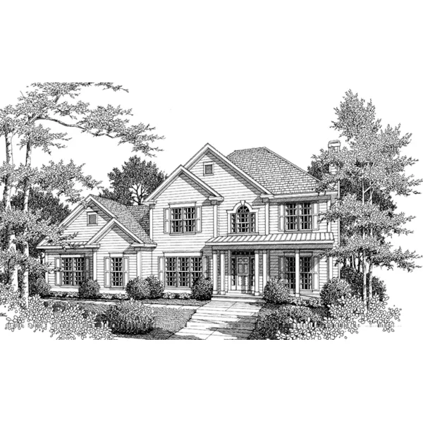 Traditional House Plan Front of Home - Suzanne Traditional Home 140D-0013 - Shop House Plans and More