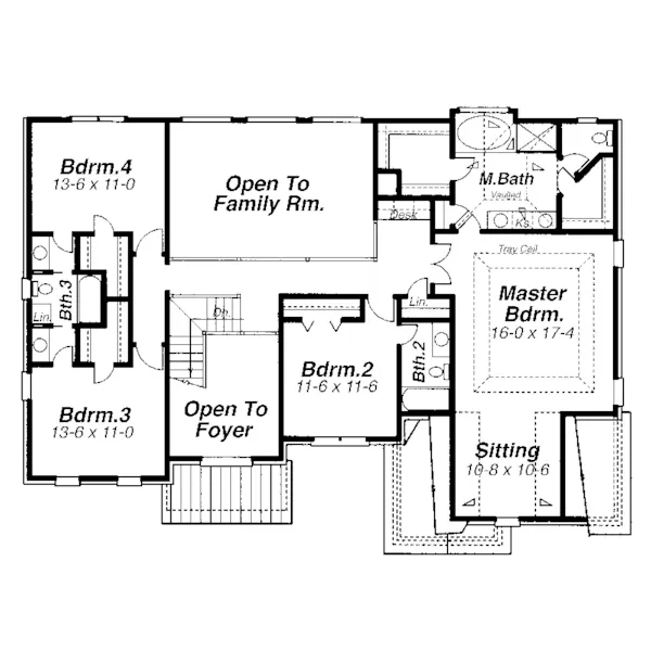 Luxury House Plan Second Floor - Waldon Traditional Luxury Home 140D-0014 - Shop House Plans and More