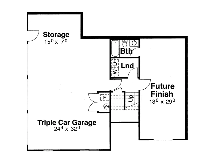 Traditional House Plan Lower Level Floor - Faracci Bend Bungalow Home 140D-0015 - Search House Plans and More