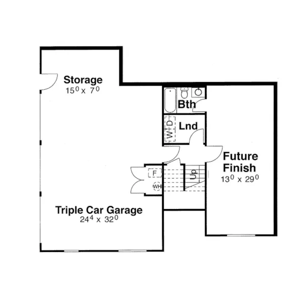 Shingle House Plan Lower Level Floor - Faracci Bend Bungalow Home 140D-0015 - Search House Plans and More