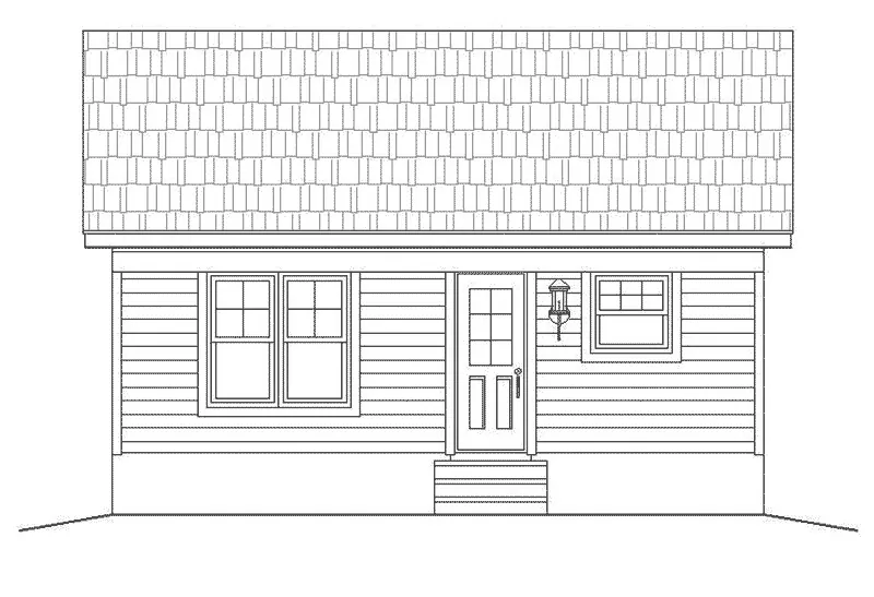 Cabin & Cottage House Plan Rear Elevation - Hill Hollow Country Cabin 141D-0001 - Search House Plans and More
