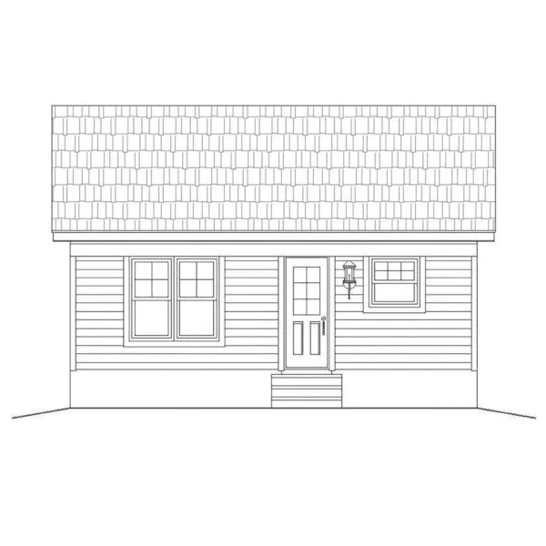 Country House Plan Rear Elevation - Hill Hollow Country Cabin 141D-0001 - Search House Plans and More