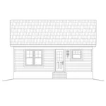 Country House Plan Rear Elevation - Hill Hollow Country Cabin 141D-0001 - Search House Plans and More