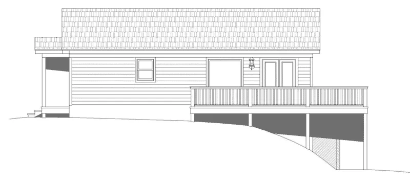 Ranch House Plan Left Elevation - Grand View Rustic Cabin 141D-0002 - Search House Plans and More