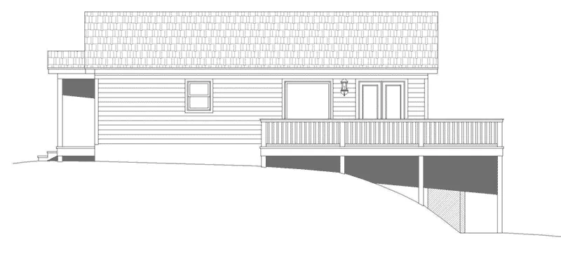 Waterfront House Plan Left Elevation - Allison Point Rustic Cabin 141D-0003 - Search House Plans and More