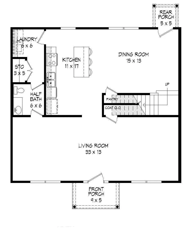 Country House Plan First Floor - Bromert Prairie Style Home 141D-0004 - Search House Plans and More