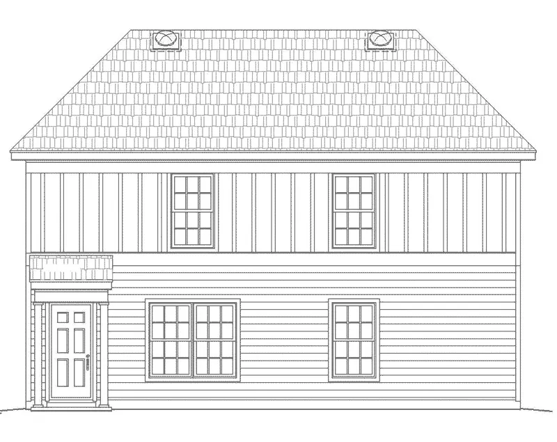 Country House Plan Rear Elevation - Bromert Prairie Style Home 141D-0004 - Search House Plans and More