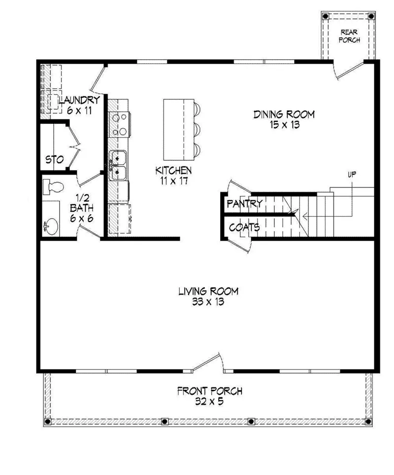 Traditional House Plan First Floor - Jones Crossing Country Home 141D-0005 - Search House Plans and More