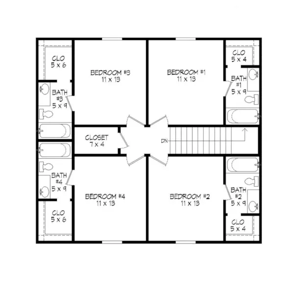 Bungalow House Plan Second Floor - Jones Crossing Country Home 141D-0005 - Search House Plans and More