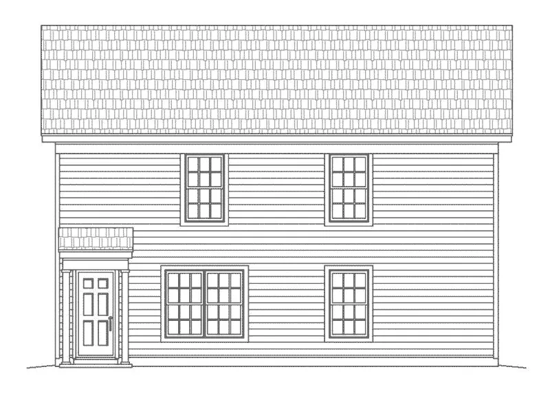 Traditional House Plan Rear Elevation - Jones Crossing Country Home 141D-0005 - Search House Plans and More