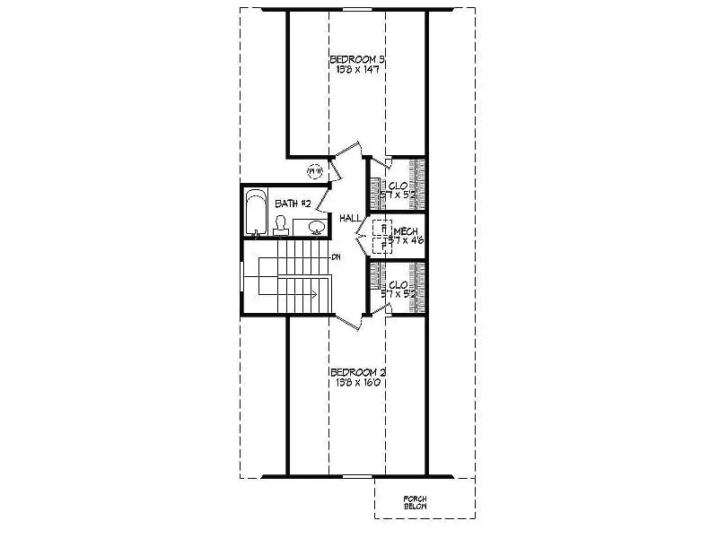 Arts & Crafts House Plan Second Floor - 141D-0007 - Shop House Plans and More