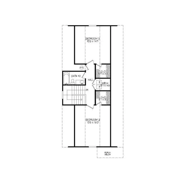 Country House Plan Second Floor - 141D-0007 - Shop House Plans and More