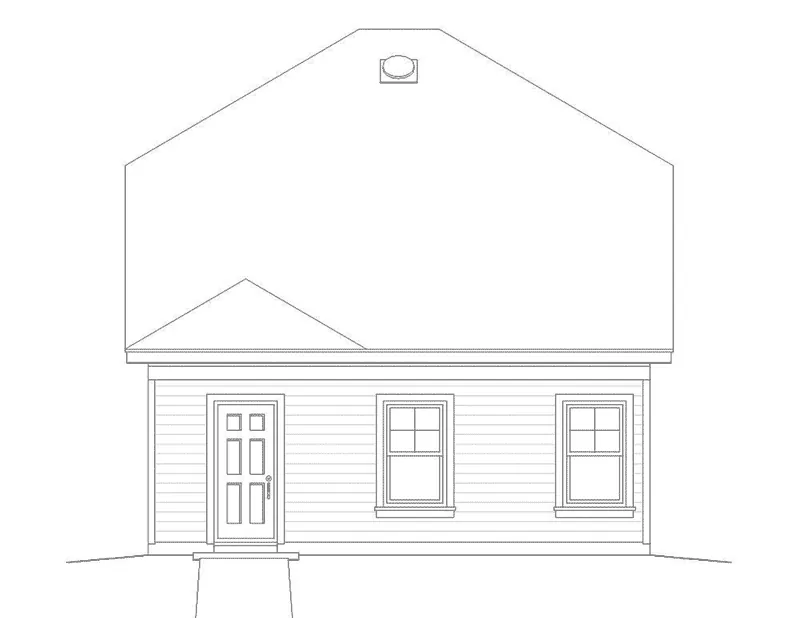 Bungalow House Plan Rear Elevation - 141D-0008 - Shop House Plans and More