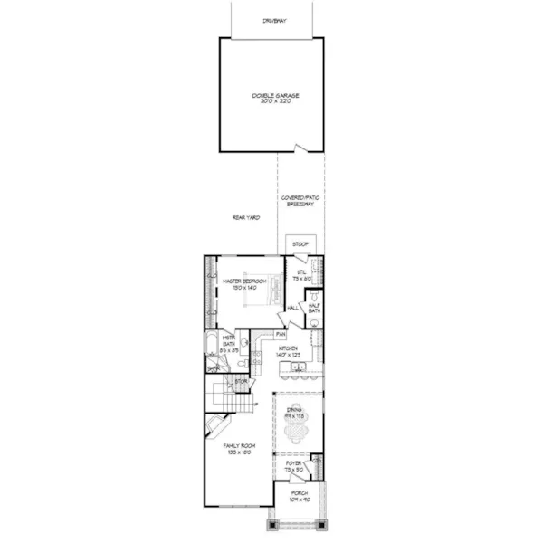 Arts & Crafts House Plan First Floor - 141D-0009 - Shop House Plans and More