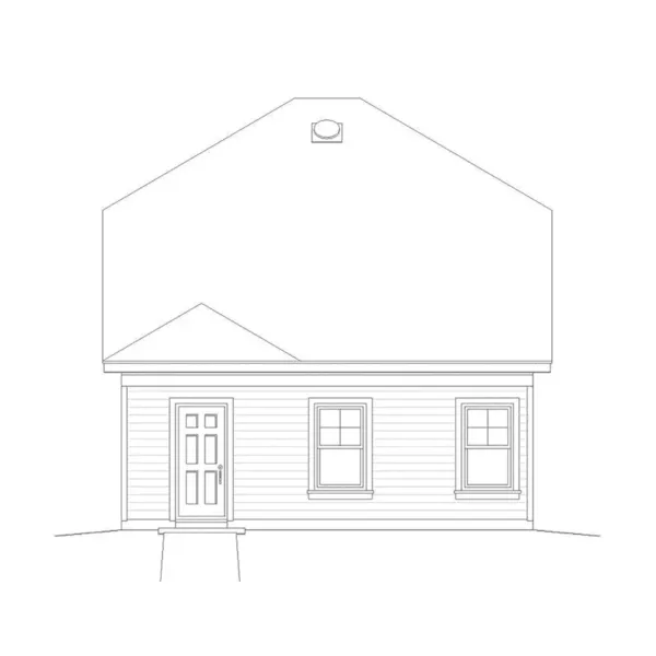 Arts & Crafts House Plan Rear Elevation - 141D-0009 - Shop House Plans and More