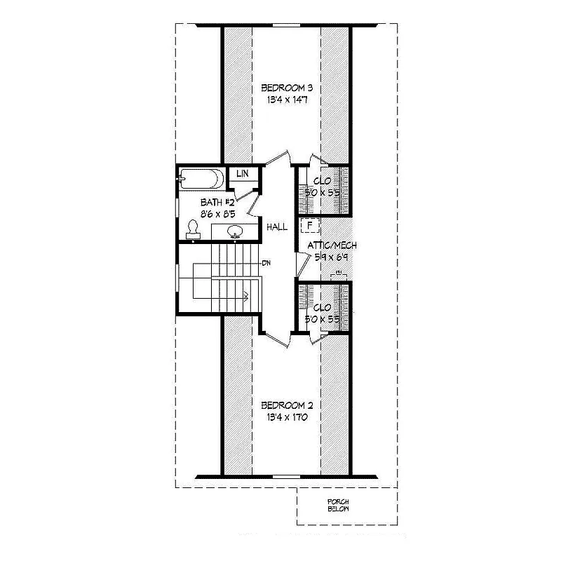 Traditional House Plan Second Floor - Kamman Craftsman Home 141D-0010 - Search House Plans and More