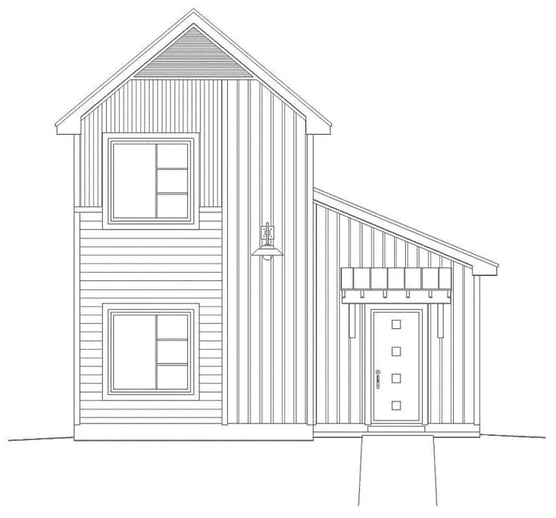 European House Plan Front Elevation - Kemp Modern Narrow Lot Home 141D-0011 - Search House Plans and More