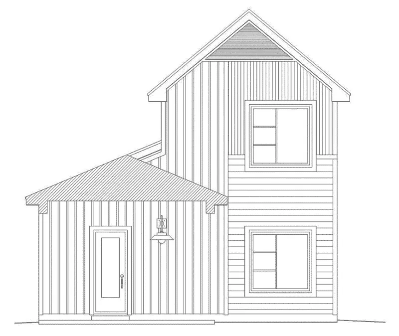 European House Plan Rear Elevation - Kemp Modern Narrow Lot Home 141D-0011 - Search House Plans and More