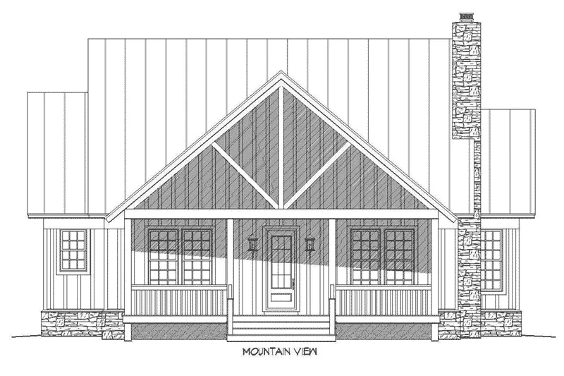 Waterfront House Plan Front Elevation - Montague Bay Craftsman Home 141D-0012 - Shop House Plans and More