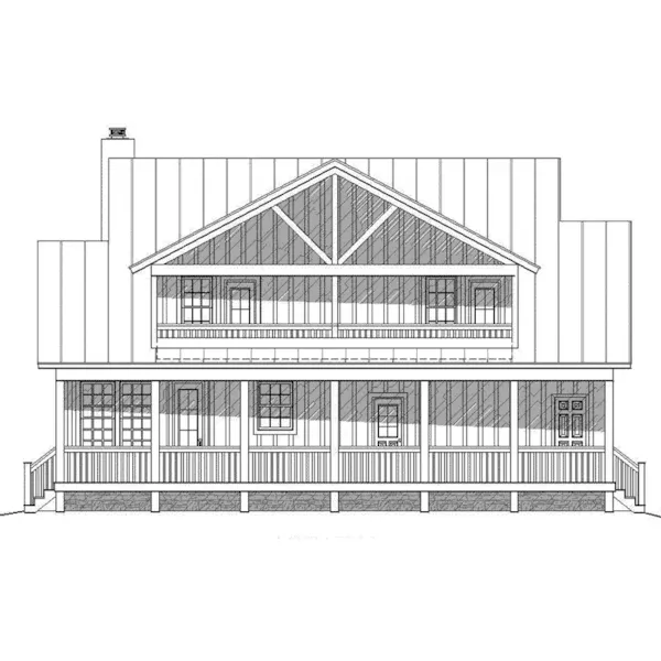 Cabin & Cottage House Plan Rear Elevation - Montague Bay Craftsman Home 141D-0012 - Shop House Plans and More