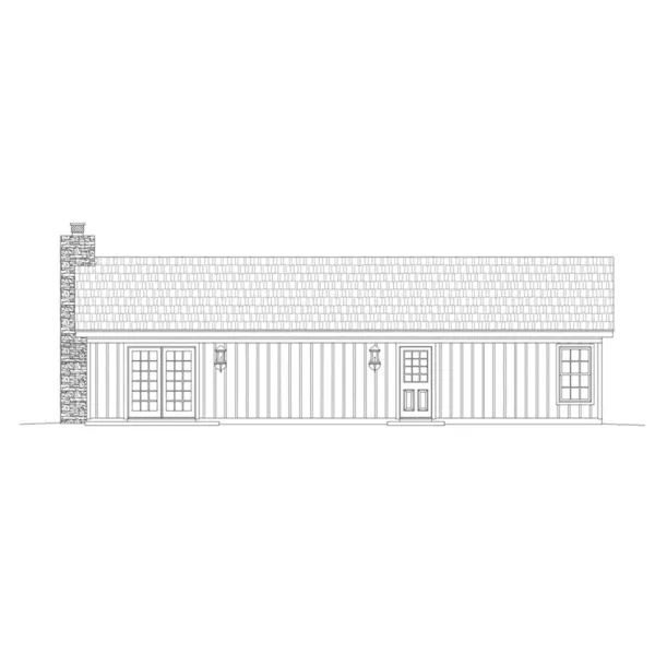 Rustic House Plan Rear Elevation - Parson Grove Ranch Home 141D-0013 - Shop House Plans and More