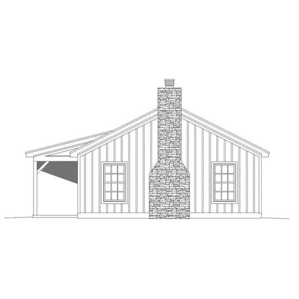 Rustic House Plan Right Elevation - Parson Grove Ranch Home 141D-0013 - Shop House Plans and More