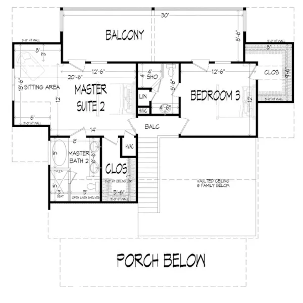 Craftsman House Plan Second Floor - Sun Meadow Craftsman Home 141D-0014 - Shop House Plans and More