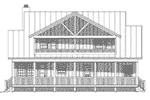 Rustic House Plan Rear Elevation - Sun Meadow Craftsman Home 141D-0014 - Shop House Plans and More