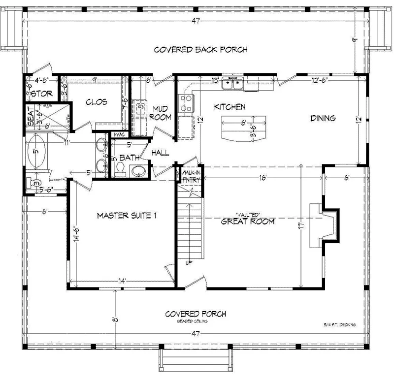Vacation House Plan First Floor - 141D-0015 - Shop House Plans and More
