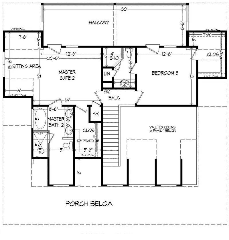 Waterfront House Plan Second Floor - 141D-0015 - Shop House Plans and More