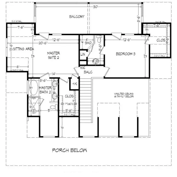 Rustic House Plan Second Floor - 141D-0015 - Shop House Plans and More