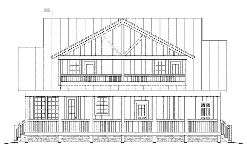 Waterfront House Plan Rear Elevation - 141D-0015 - Shop House Plans and More