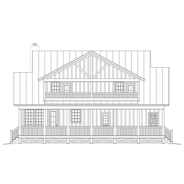 Rustic House Plan Rear Elevation - 141D-0015 - Shop House Plans and More