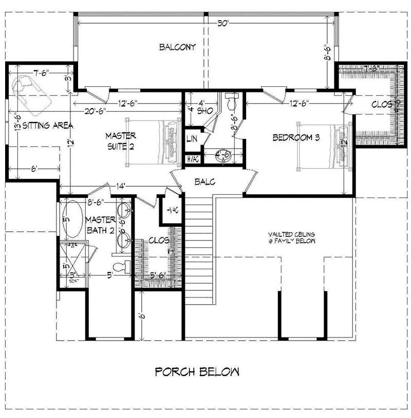 Country House Plan Second Floor - Tracey Country Craftsman Home 141D-0016 - Shop House Plans and More