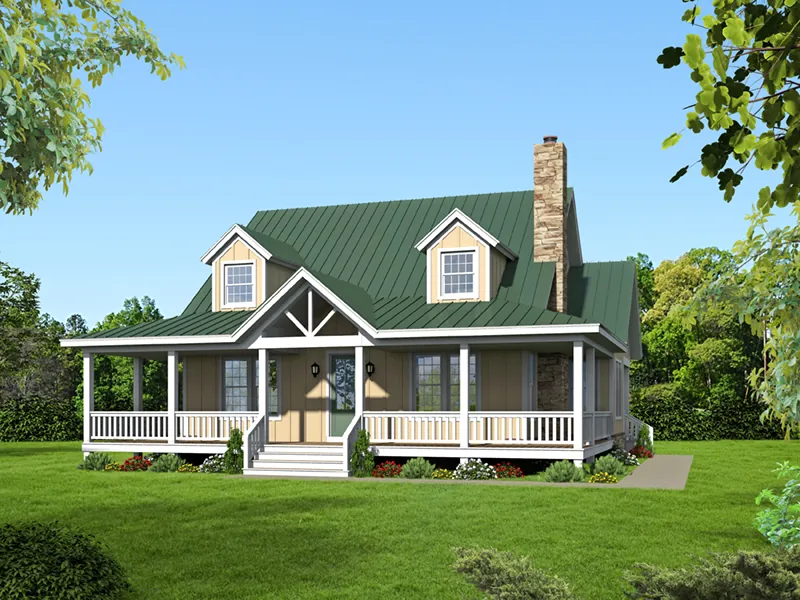 Country House Plan Front of Home - Tracey Country Craftsman Home 141D-0016 - Shop House Plans and More