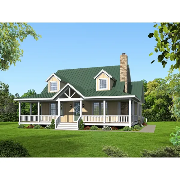 Traditional House Plan Front of Home - Tracey Country Craftsman Home 141D-0016 - Shop House Plans and More