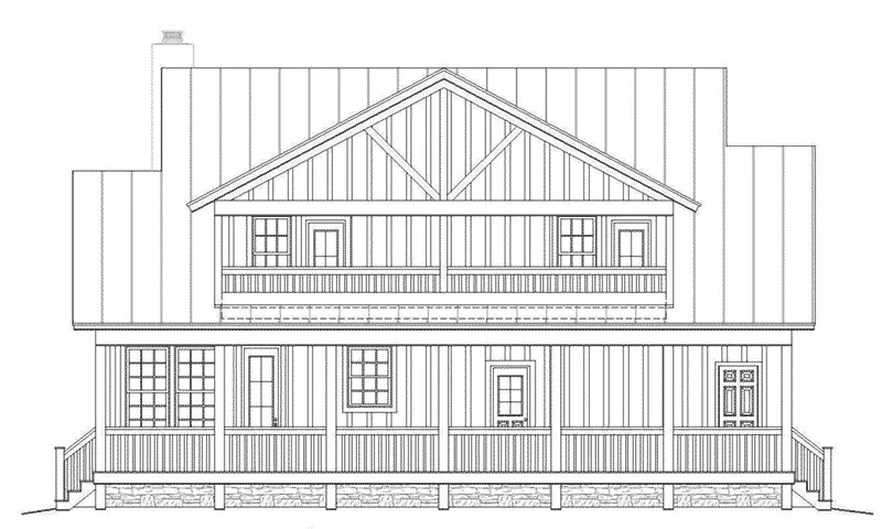 Craftsman House Plan Rear Elevation - Tracey Country Craftsman Home 141D-0016 - Shop House Plans and More