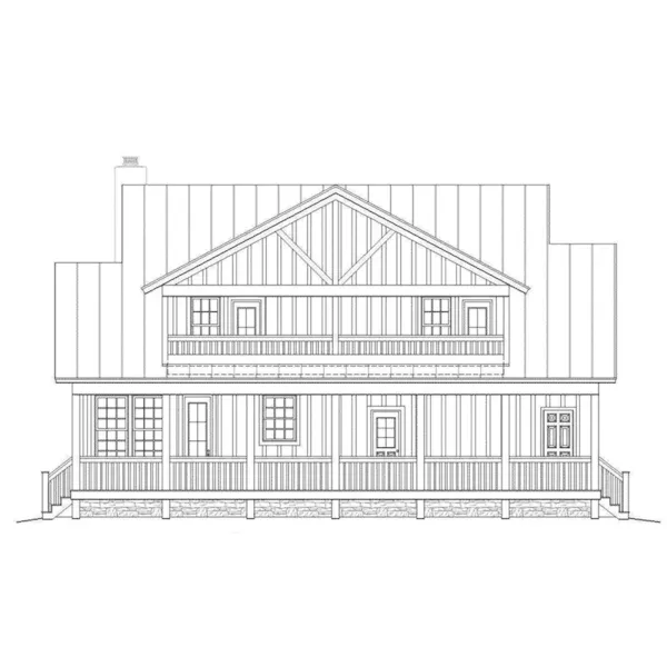 Traditional House Plan Rear Elevation - Tracey Country Craftsman Home 141D-0016 - Shop House Plans and More