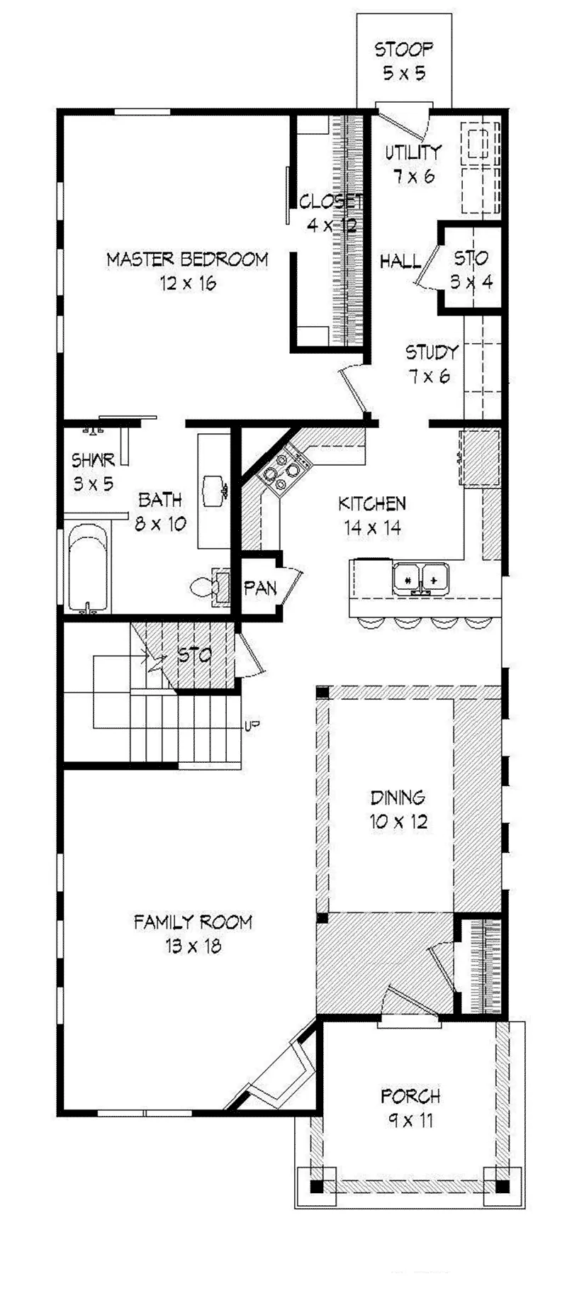 Bungalow House Plan First Floor - Sunnen Craftsman Home 141D-0017 - Shop House Plans and More