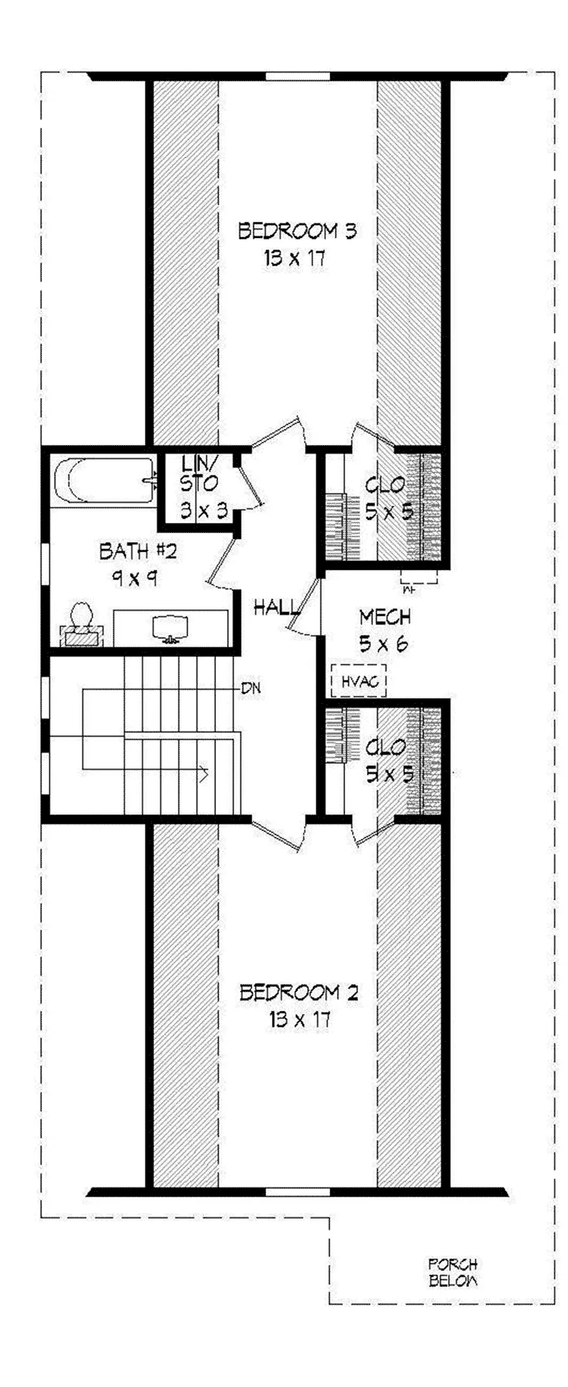 Tudor House Plan Second Floor - Sunnen Craftsman Home 141D-0017 - Shop House Plans and More